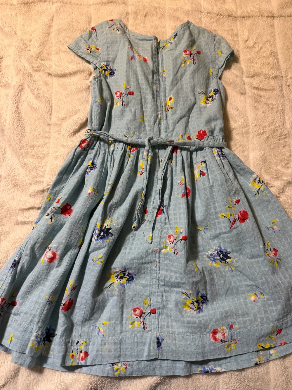 GAP Light Blue Floral Tie-Waist Dress
